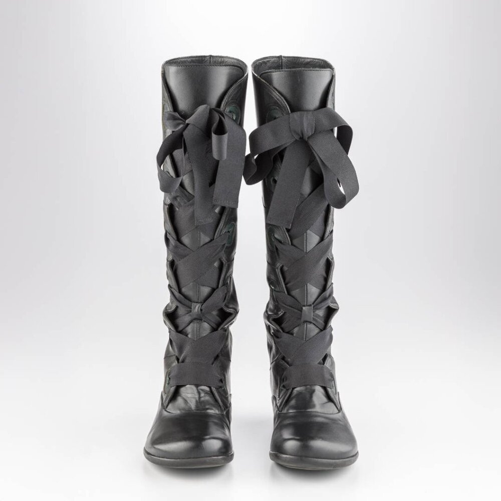 Fluevog - Dana Tall lace-up boot Black - sz 6.5
